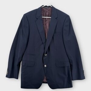 Saks Fifth Avenue Samuelsohn Blazer Mens‎ 44L Navy Wool Sport Coat Super 130s